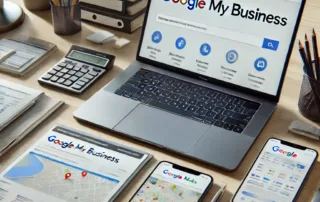 Google My Business dashboard showing business information and analytics