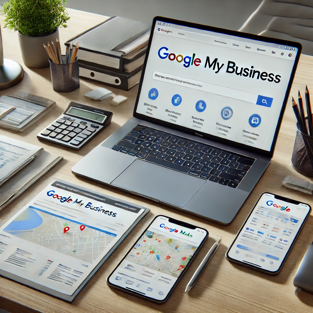 Google My Business dashboard showing business information and analytics